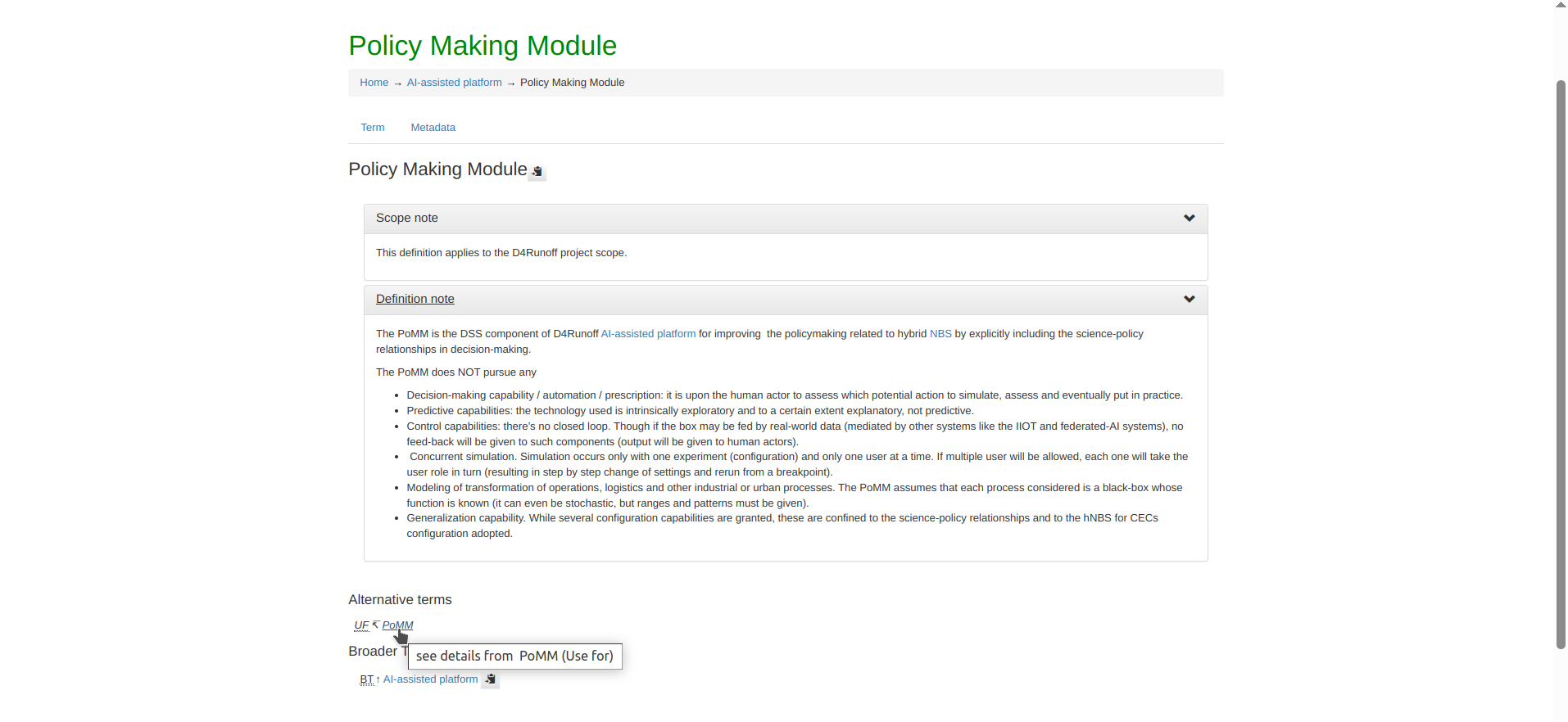 Fig. 06 - Example of equivalent and associative relationships
