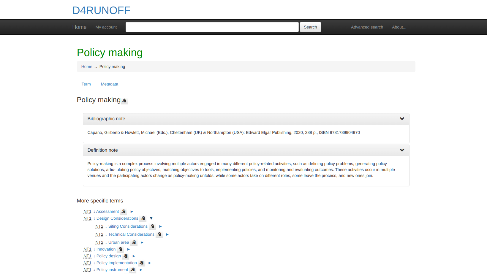 Fig. 5 - Example of a concept and its relationship