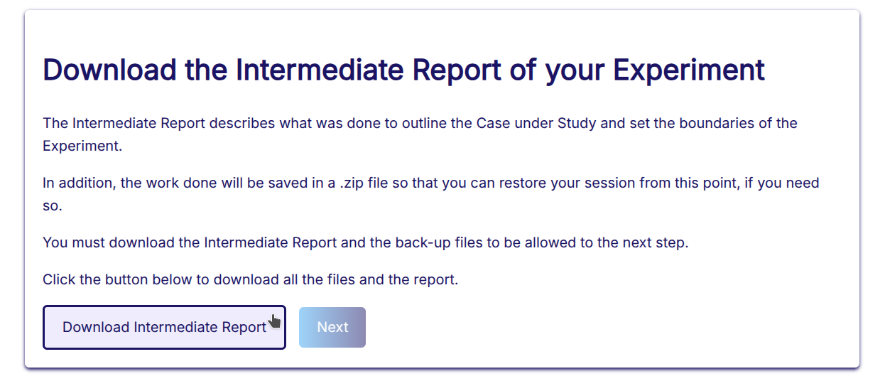 Fig. 038 - Download the Intermediate Report and all the experiment data