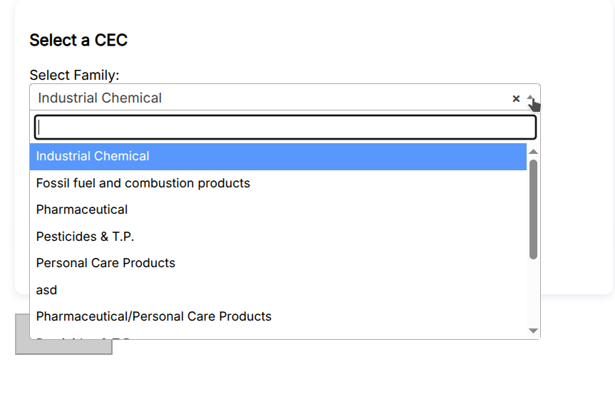 Fig. 19 - CECs selection menu