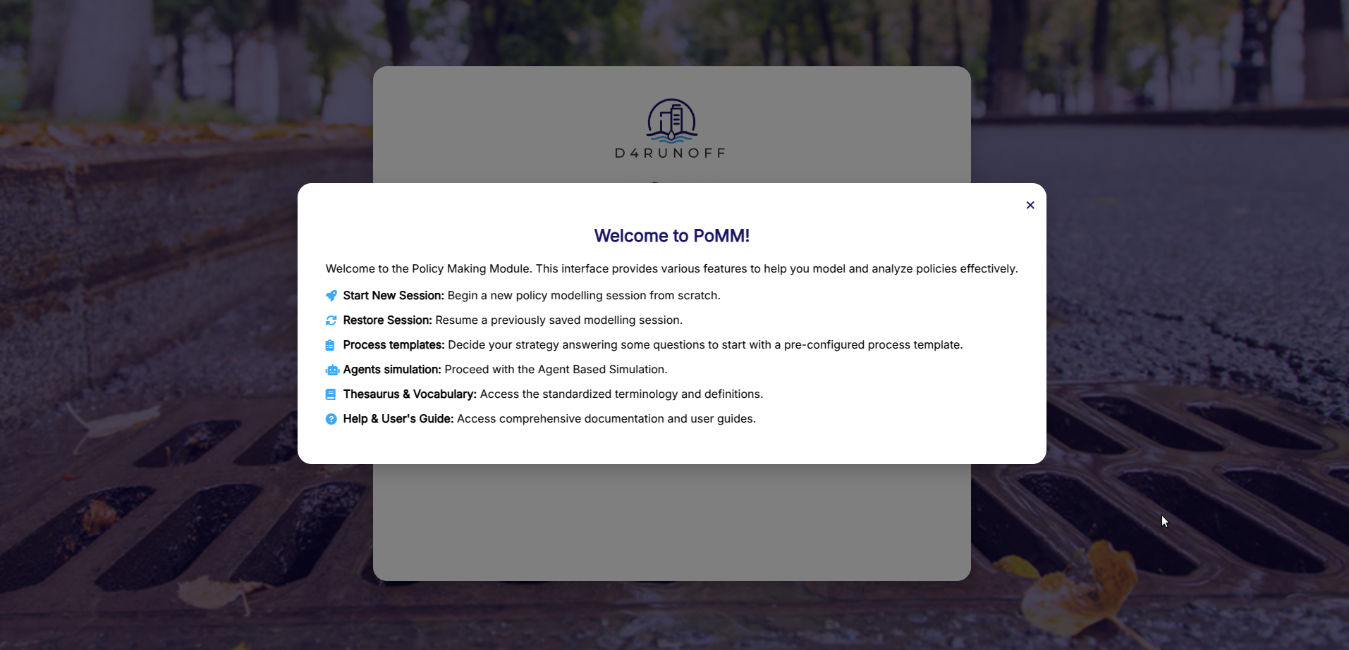 Fig. 2 - PoMM Sections overview