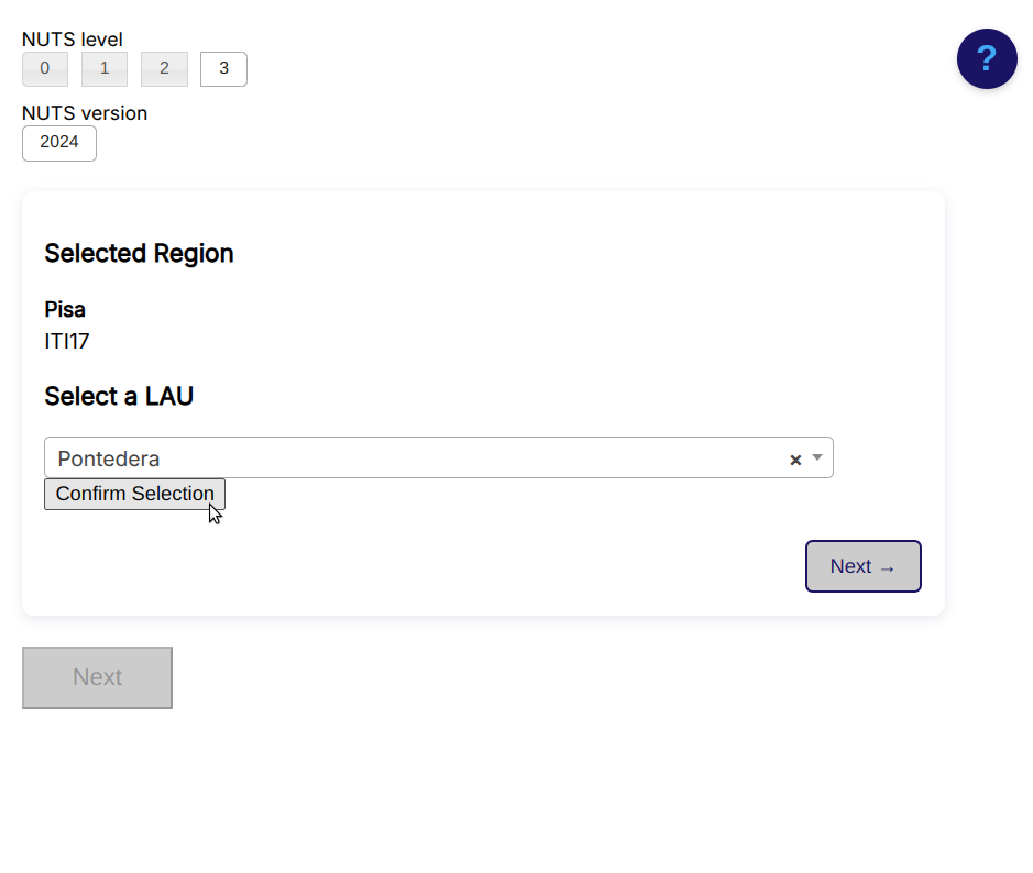 Fig. 14 - Confirm LAU selection