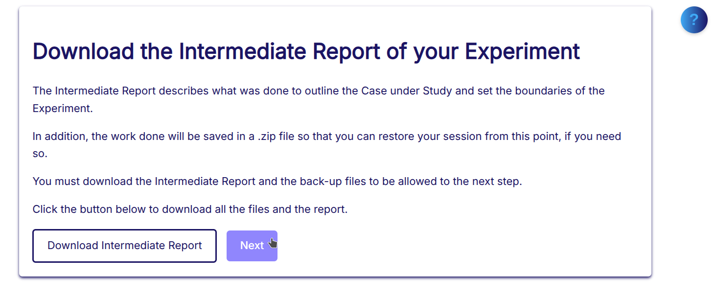 Fig. 55 - Select next after Intermediate report