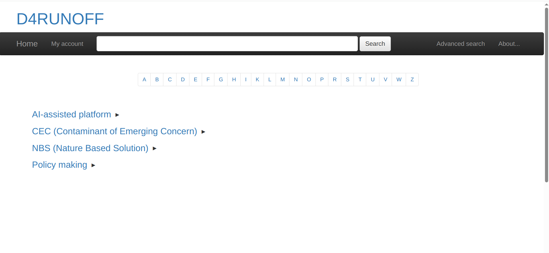 Fig. 4 - Thesaurus & Vocabulary Home page