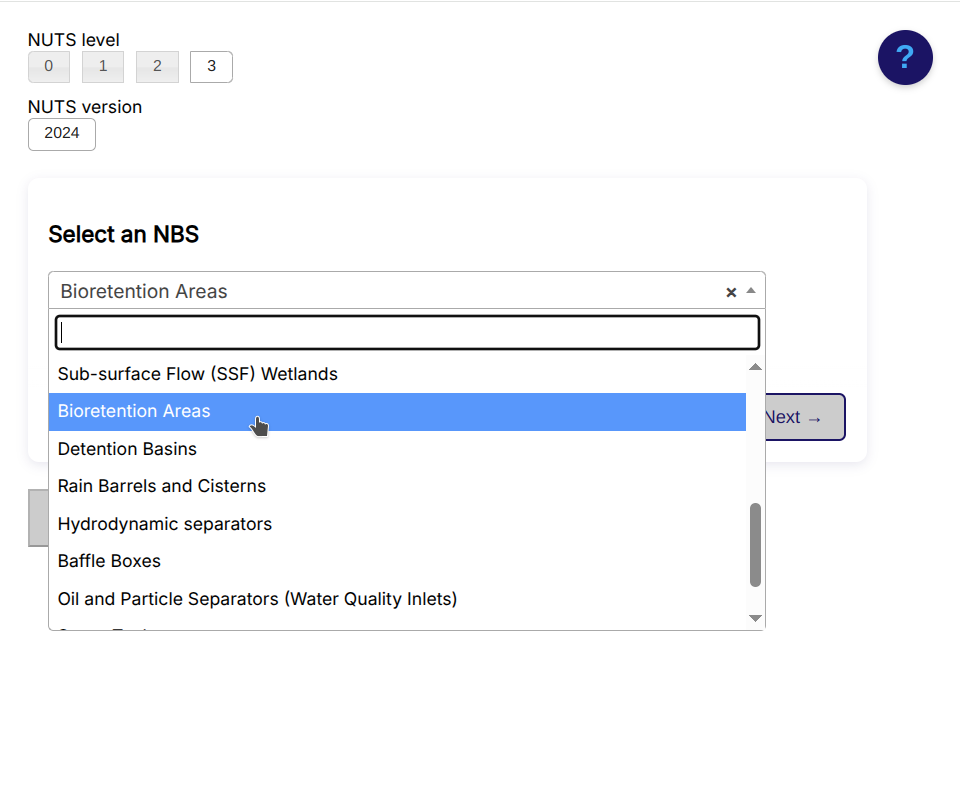 Fig. 17 - Select NBS from drop-down menu