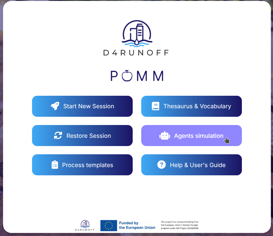 Fig. 42 - Agent Simulation Main menu