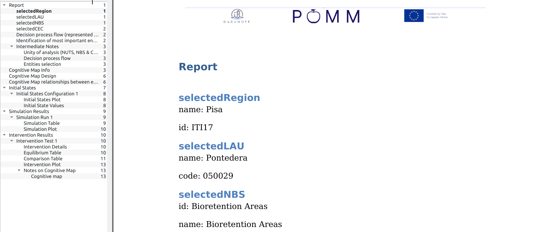 Fig. 77 - Final Report Index