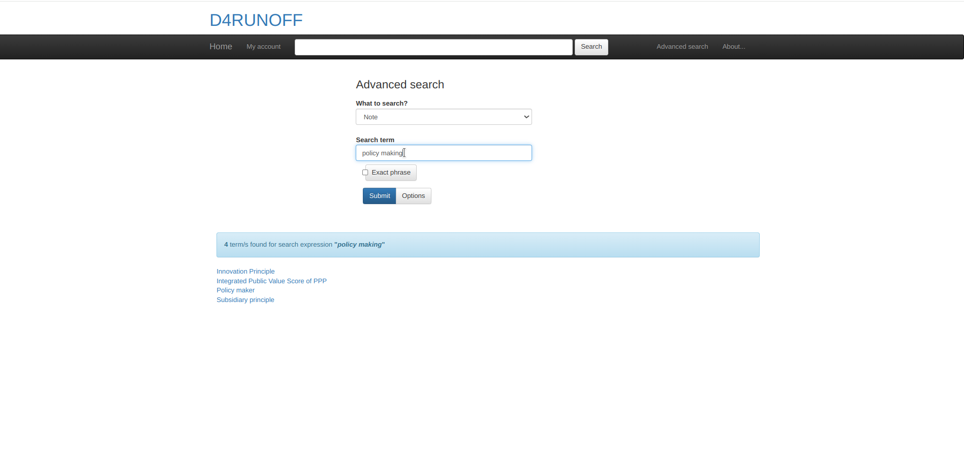 Fig. 07 - Thesaurus Advanced Search