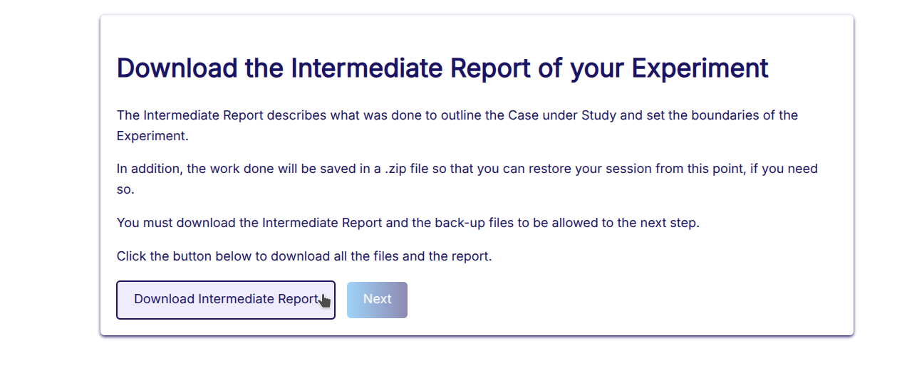 Fig. 038 - Download the Intermediate Report and all the experiment data